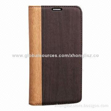 Wooden Grain PU Leather Case for Galaxy S5, Eco-friendly, Natural